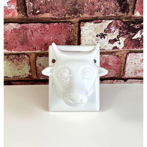 Retro Cow Towel~Apron Wall Mounted Hook Ceramic - Picture 1 of 7